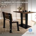 Miniatyrbillede 4 af 7: ML-Design 2 stk. H-formede bænkeben 47x77;5cm i sort stål; stabile; vejrbestandige og rustfri; metalbænkestativ med ryglæn til udendørs brug; DIY