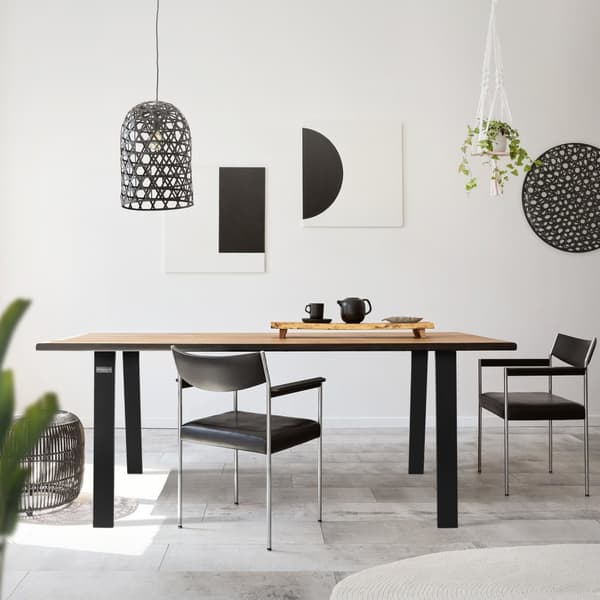 ML-Design 2-pack Bordben Loft 75x72 cm; Svart; Profil 8x2 cm; av Stål; Industriell design; U-form; Metallbordstativ scandic; Bordben Möbelfötter; för