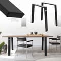Miniatyrbild 1 av 8: ML-Design 2-pack Bordben Loft 75x72 cm; Svart; Profil 8x2 cm; av Stål; Industriell design; U-form; Metallbordstativ scandic; Bordben Möbelfötter; för