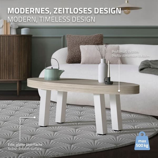 ML-Design set om 4 bordsben vinklade H:42 cm, vit blank, tillverkade av pulverlackerat stål, kantiga, profil 8x8 cm, I-form, möbelben metall 96°