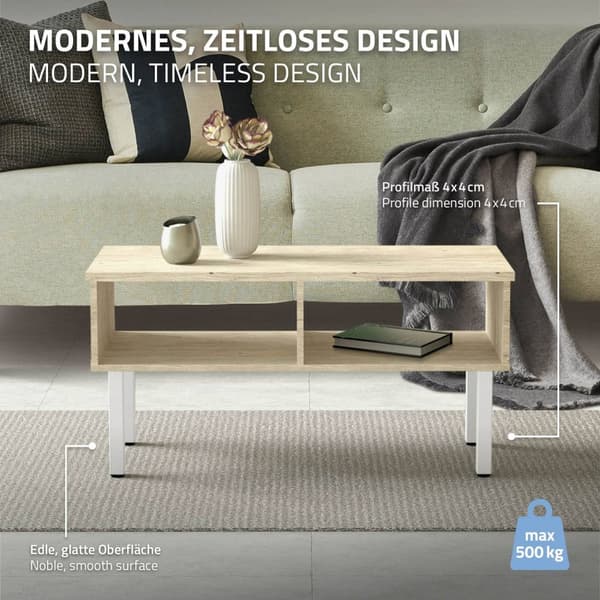 ML-Design sæt med 4 bordben I-Design 30 cm, blank hvid, fremstillet af pulverlakeret stål, kantet, profil 4x4 cm, højdejusterbare møbelben 1-4 cm,