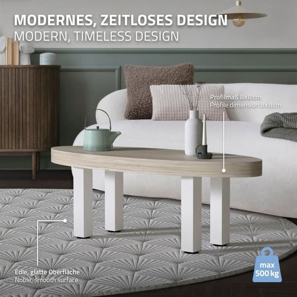 ML-Design set med 4 bordsben I-Design 42 cm, högblank vit, av pulverlackerat stål, kantiga, profil 8x8 cm, höjdjusterbara möbelben 1-4 cm, möbelben