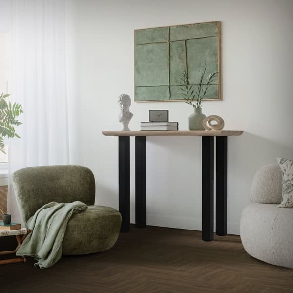 ML-Design set med 4 bordsben I-Design 90 cm, blank svart, pulverlackerat stål, kantiga, profil 8x8 cm, höjdjusterbara möbelben 1-4 cm, möbelben för