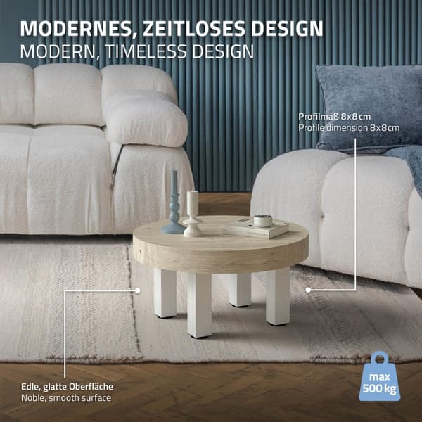 ML-Design sæt med 4 bordben I-Design 30 cm, blank hvid, af pulverlakeret stål, kantet, profil 8x8 cm, højdejusterbare møbelben 1-4 cm, møbelben til