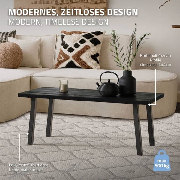 ML-Design set med 4 bordsben vinklade 42 cm, mörkgrå look industriell, tillverkad av pulverlackerat stål, profil 4x4cm, I-form, möbelben metall 96°