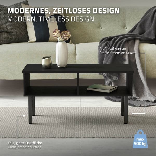 ML-Design sæt med 4 bordben I-Design 30 cm, mørkegrå, industrielt look, pulverlakeret stål, kantet, profil 4x4cm, højdejusterbare møbelben 1-4 cm,