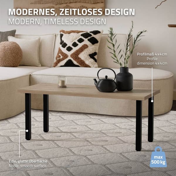 ML-Design set med 4 bordsben I-Design 42 cm, blank svart, tillverkad av pulverlackerat stål, kantig, profil 4x4 cm, höjdjusterbara möbelben 1-4 cm,