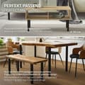 Miniatyrbild 6 av 9: ML-Design set med 4 bordsben I-Design 42 cm, blank svart, tillverkad av pulverlackerat stål, kantig, profil 4x4 cm, höjdjusterbara möbelben 1-4 cm,