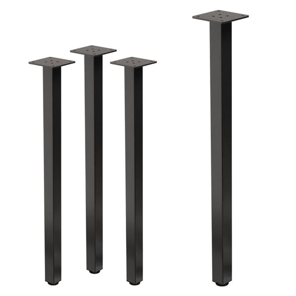 ML-Design sæt med 4 bordben I-Design 72 cm, mørkegrå, industrielt look, stål, pulverlakeret, profil 4x4 cm, højdejusterbare møbelben 1-4 cm, møbelben