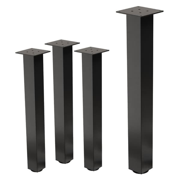 ML-Design set med 4 bordsben I-Design 72 cm, mörkgrå industri-look, pulverlackerat stål, profil 8x8 cm, höjdjusterbara möbelben 1-4 cm, möbelben för
