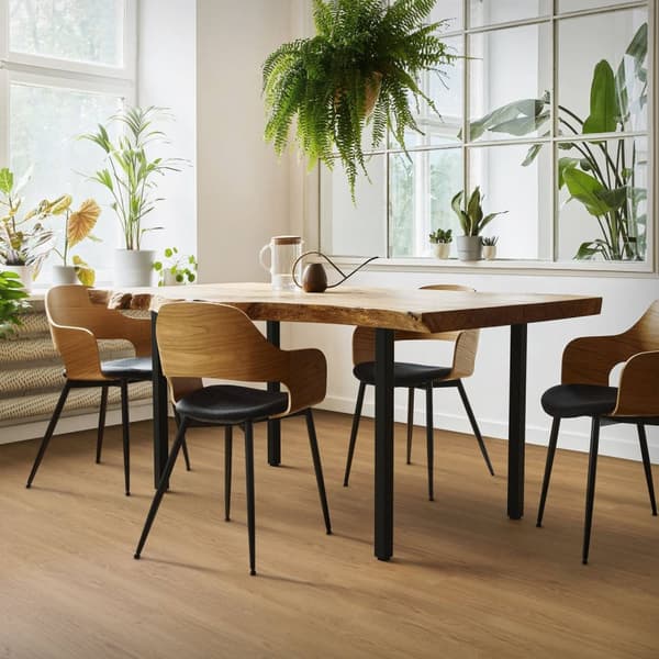ML-Design set med 4 bordsben I-Design 72 cm, blank svart, tillverkad av pulverlackerat stål, kantig, profil 4x4 cm, höjdjusterbara möbelben 1-4 cm,