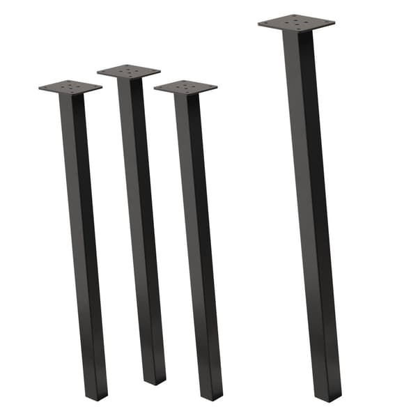 ML-Design sæt med 4 bordben vinklet 72 cm, mørkegrå, industrielt look, pulverlakeret stål, profil 4x4 cm, I-form, møbelben metal 96° hældning,