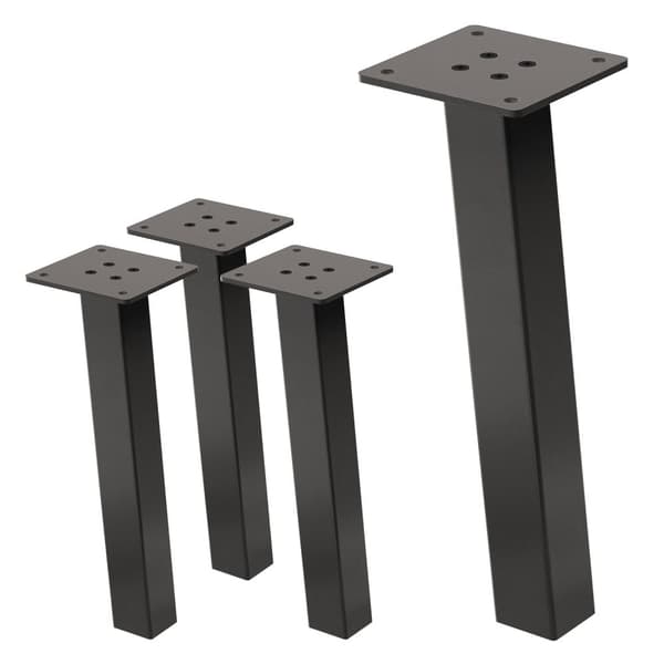 ML-Design set med 4 snedställda bordsben H30 cm, mörkgrå look industriellt tillverkad av pulverlackerat stål, profil 4x4cm, I-form, möbelben metall