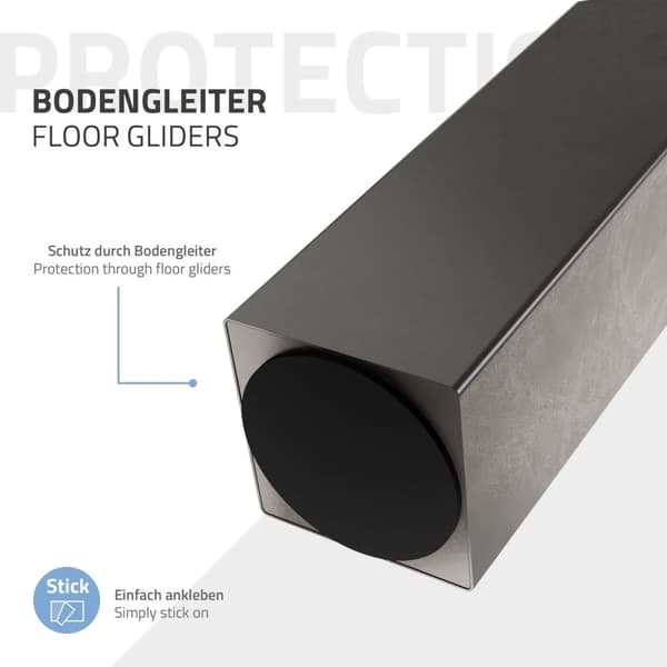 ML-Design sæt med 4 bordben vinklet H:30 cm, mørkegrå, industrielt look, pulverlakeret stål, profil 8x8 cm, I-form, møbelben metal 96° hældning,