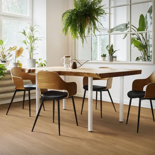 ML-Design set med 4 bordsben I-Design 72 cm, högblank vit, av pulverlackerat stål, kantiga, profil 4x4 cm, höjdjusterbara möbelben 1-4 cm, möbelben