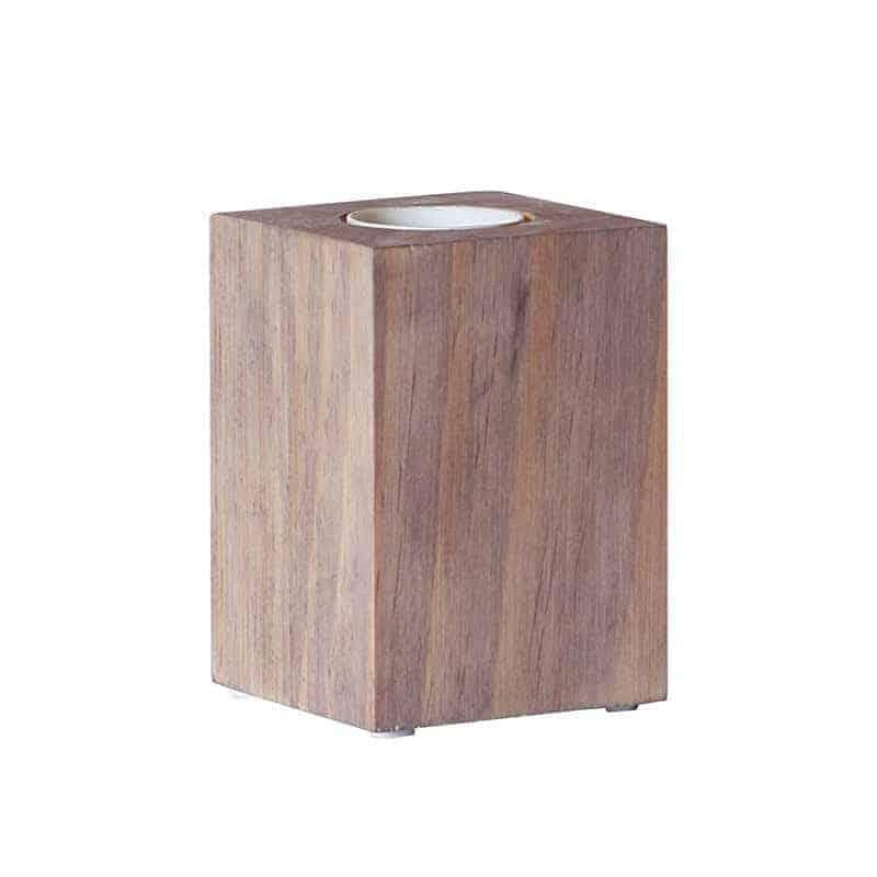 LYS Bordslampa lampfot brun i trä E27 sockel