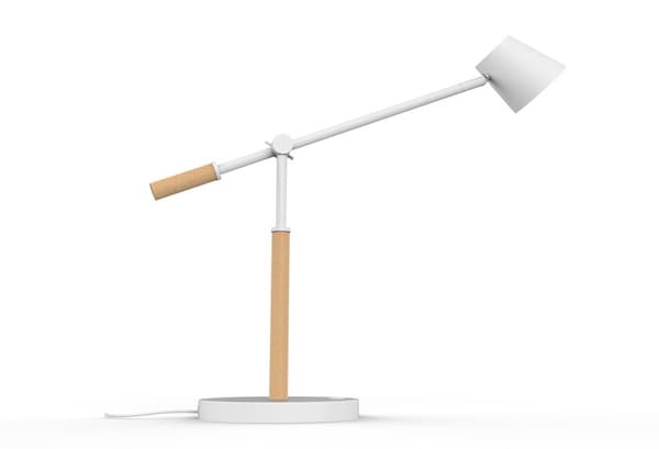 Unilux Vicky bordslampa vit/trä Bok, Vit