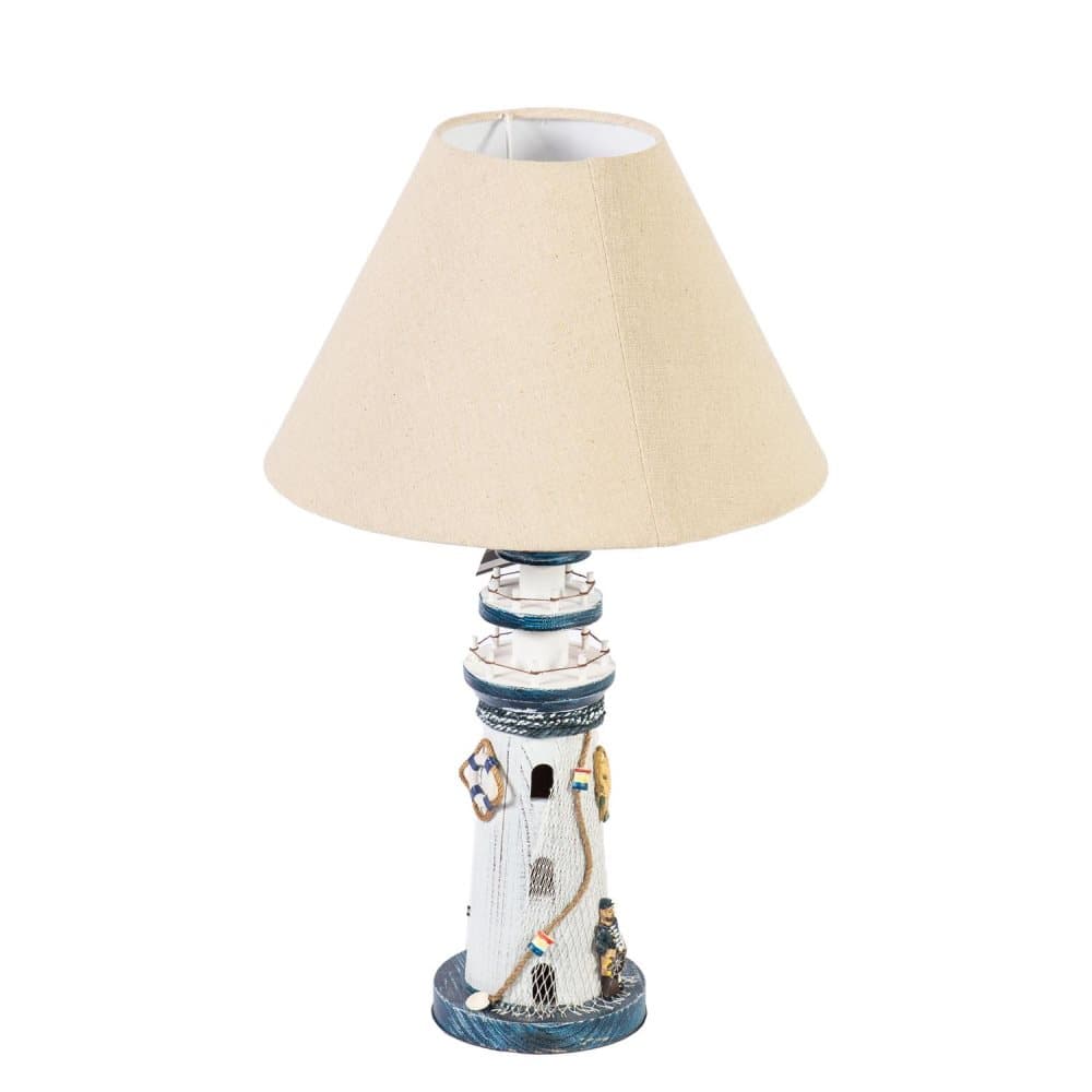 Pöytälamppu BEACH HOUSE H50cm, beige varjostin, E27 40W