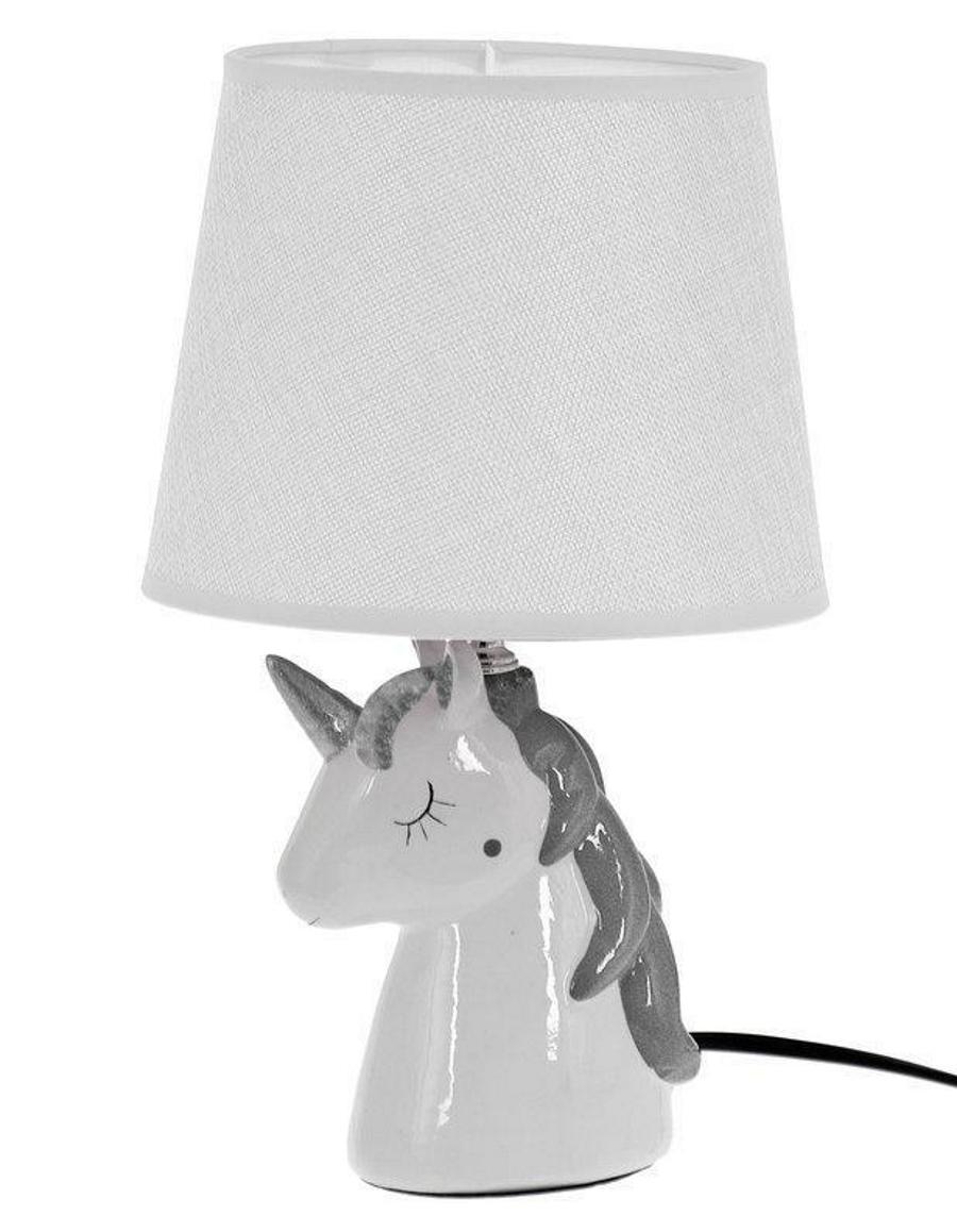 Lamppu Child Unicorn valkoinen / harmaa keraaminen H30 cm