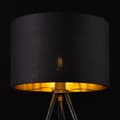 Miniatyrbild 3 av 4: [lux.pro]® Bordslampa Metz-51x30cm-metall-textil-svart-guld-1xE14,max.40W
