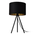 Miniatyrbild 2 av 4: [lux.pro]® Bordslampa Metz-51x30cm-metall-textil-svart-guld-1xE14,max.40W