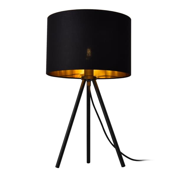 [lux.pro]® Bordslampa Metz-51x30cm-metall-textil-svart-guld-1xE14,max.40W