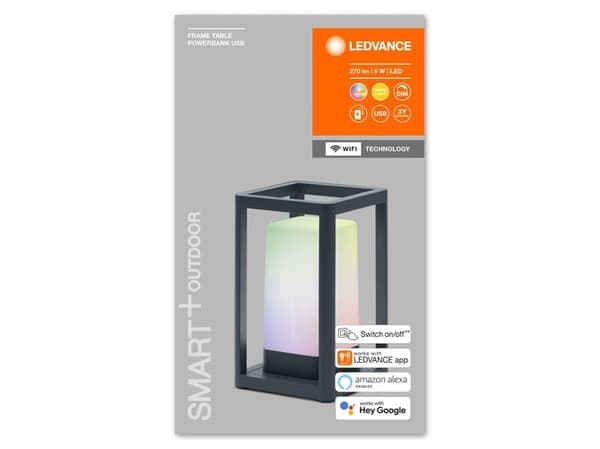 LEDVANCE SMART+ Table Frame - Hagelampe - LED - 5 W - RGB / varmt hvitt lys - 3000 K - mørk grå
