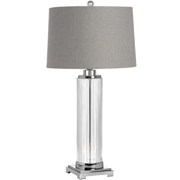 Hill Interiors Roma Glass Table Lamp Grey/Clear/Silver One Size