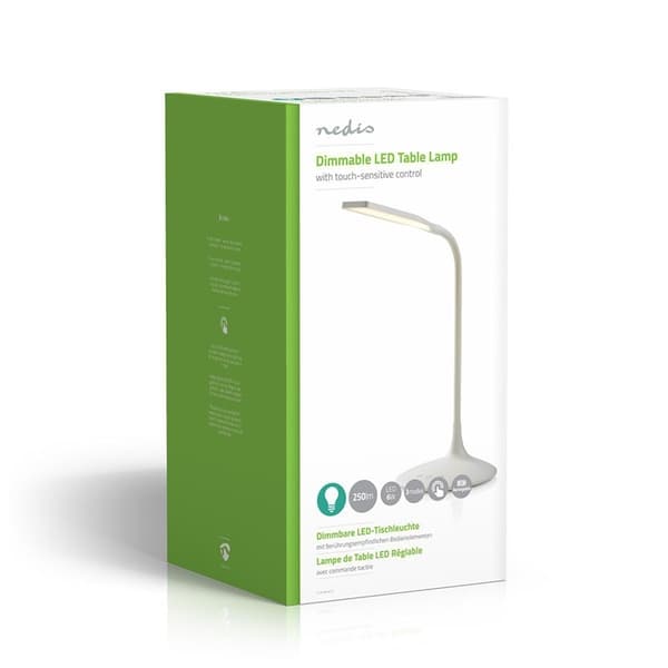 Nedis LED bordlampe | Dimbar | 250 lm | Oppladningsbar | Touch Function | Hvit