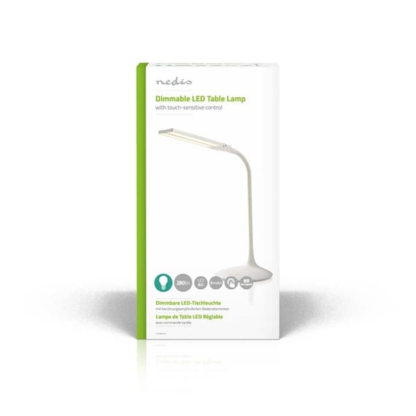 Nedis LED bordlampe | Dimbar | 280 lm | Oppladningsbar | Touch Function | Hvit