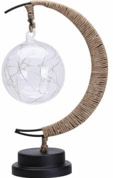 Bordlampe med en hængende glaskugle