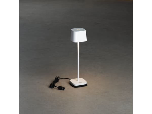 Konstsmide Capri Mini, Utendørs bordbelysning, Hvit, Aluminium, IP54, Terrasse, III