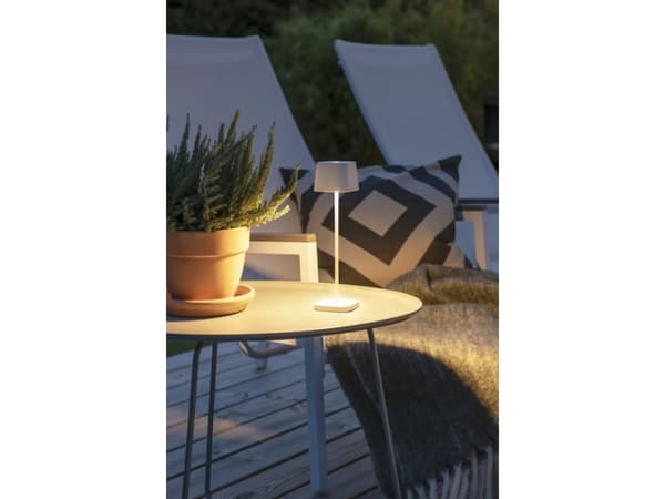 Konstsmide Capri Mini, Utendørs bordbelysning, Hvit, Aluminium, IP54, Terrasse, III