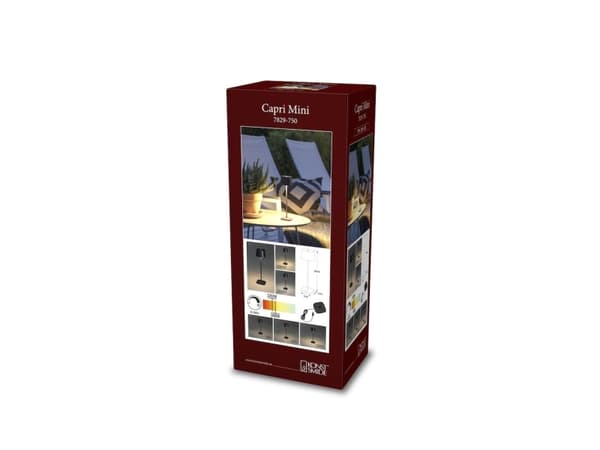 Konstsmide Capri Mini, Utendørs bordbelysning, Sort, Aluminium, IP54, Terrasse, III