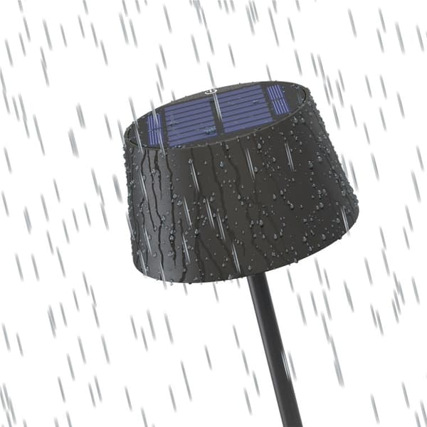 Goobay Trådlös LED-bordslampa med solcell, svart med touchkontroll, 150 lm, varmvit (3000 K), steglöst dimbar