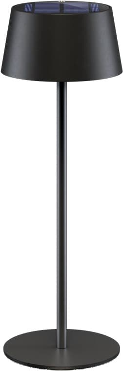 Goobay Trådlös LED-bordslampa med solcell, svart med touchkontroll, 150 lm, varmvit (3000 K), steglöst dimbar