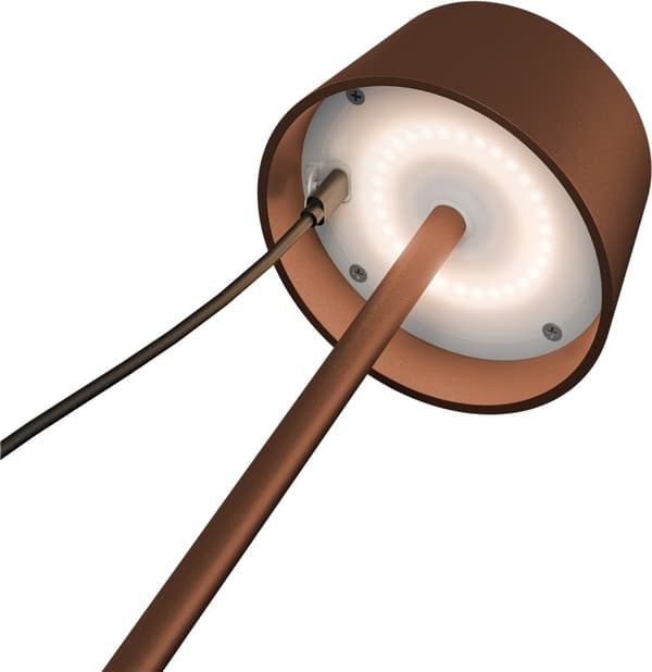 Goobay Trådløs solcelledrevet LED-bordlampe, bronse med berøringskontroll, 150 lm, varmhvit (3000 K), trinnløst dimbar