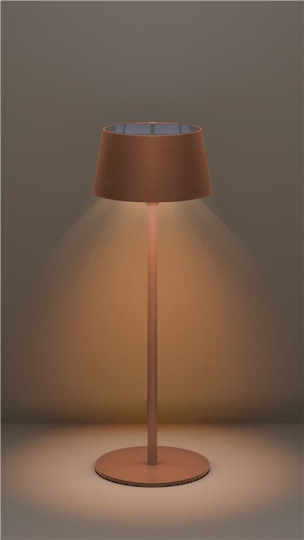 Goobay Trådløs solcelledrevet LED-bordlampe, bronse med berøringskontroll, 150 lm, varmhvit (3000 K), trinnløst dimbar