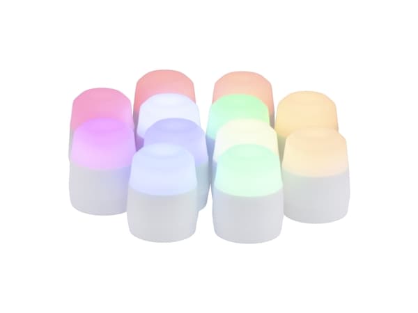 Securit® AMSTERDAM LED Fyrfadslys, 12 stk. + ladest., 12 farver