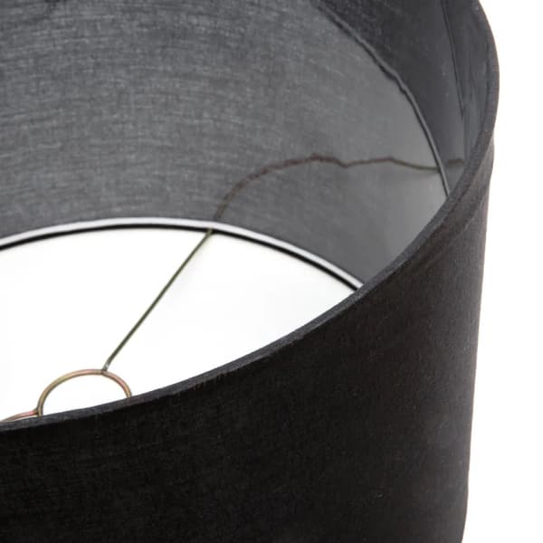 Teak Træ Bordlampe - Natur Sort