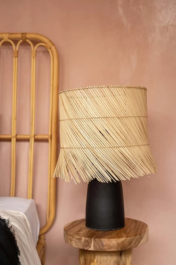 Rottningbordslampa - Svart Naturlig