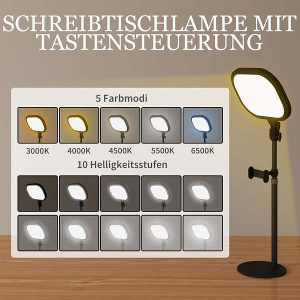 Bordslampa, 23x23x65 cm, Svart