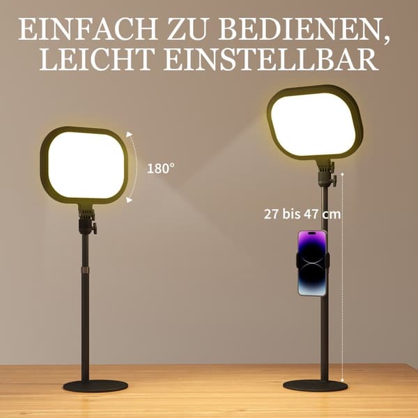 Bordslampa, 23x23x65 cm, Svart