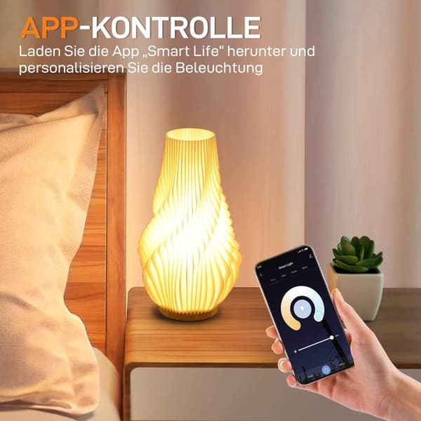 Bordslampa, 20x20x34.5 cm, Vit
