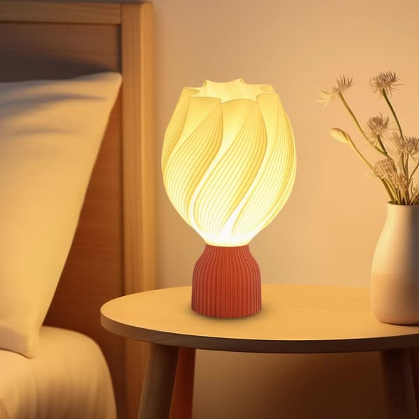 Bordslampa, LED, 16.5x16.5x28 cm, Vit