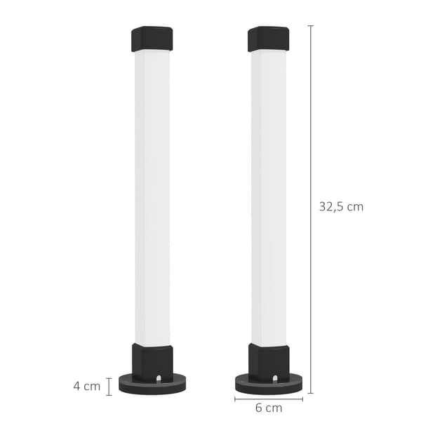 Bordslampa Set, 6x6x32,5 cm, Vit