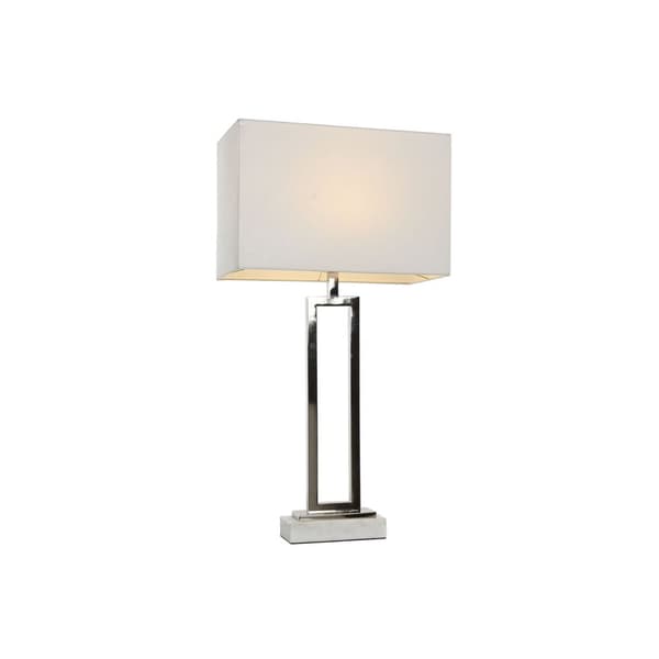 Bordslampa Home ESPRIT Vit Silvrig 50 W 220 V