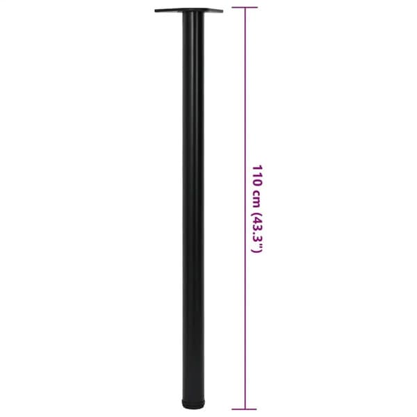 vidaXL 4 Height justerbare Bordben Sort 1100 mm