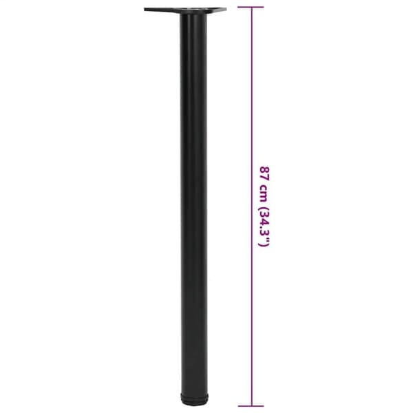 vidaXL Höjdjusterbara bordsben 4 st 870 mm svart