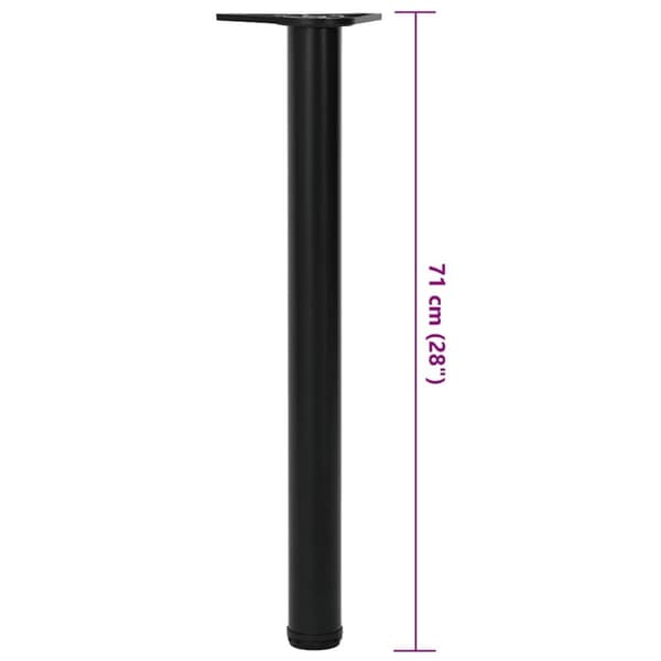 vidaXL 4 Höjdjusterbara bordsben i svart 710 mm